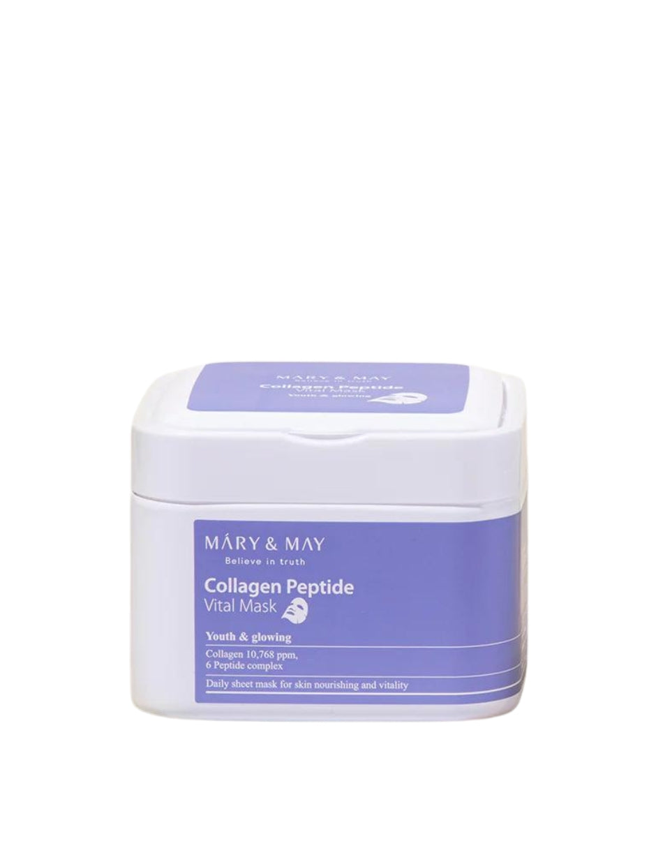 Collagen Peptide Vital Mask de Mary & May- Mascarillas de Colágeno 30 piezas