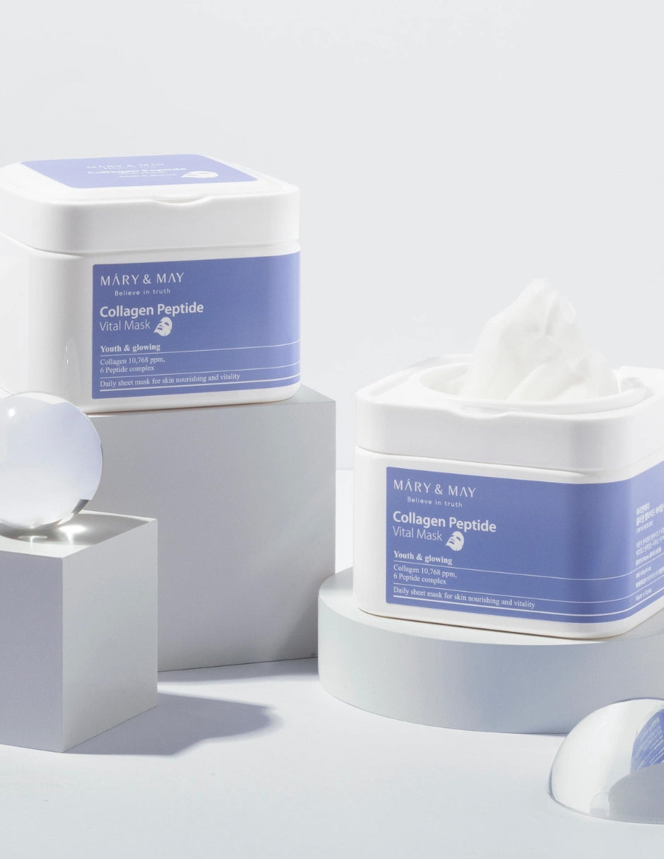 Collagen Peptide Vital Mask de Mary & May- Mascarillas de Colágeno 30 piezas
