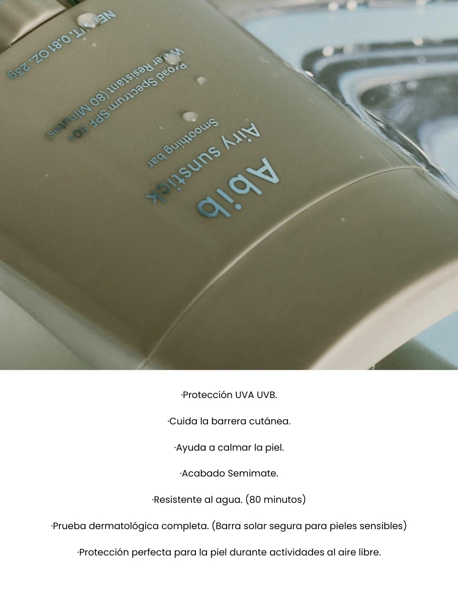 Airy Sunstick Smoothing bar Abib- Protector solar en barra resistente al agua