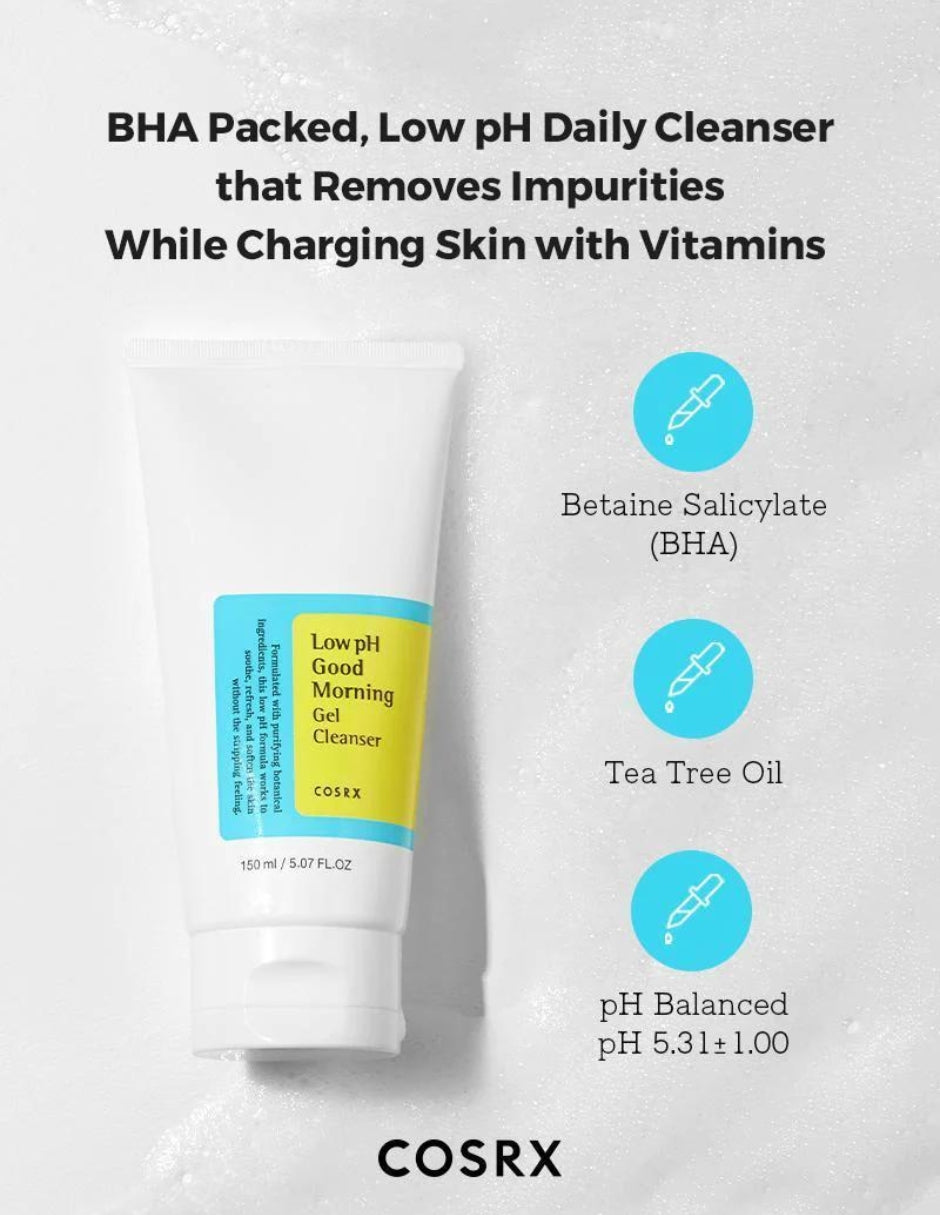Low ph Good Morning gel cleanser de COSRX- espuma limpiadora