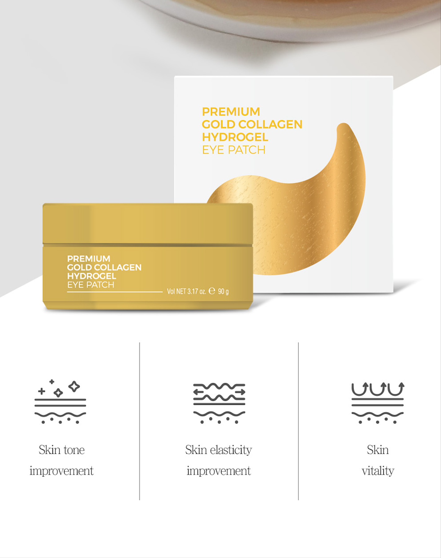 Hydrogel Eye Patch gold- Parches para ojos de colágeno